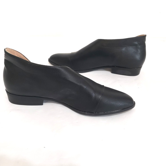 Catharine Malandrino SIZE 10 Flats Zwan Shoes D’Orsay Black Pointed Open Side - Picture 15 of 15